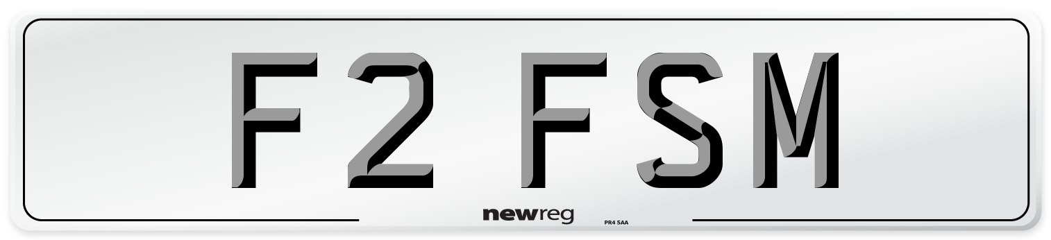 F2 FSM Number Plate from New Reg
